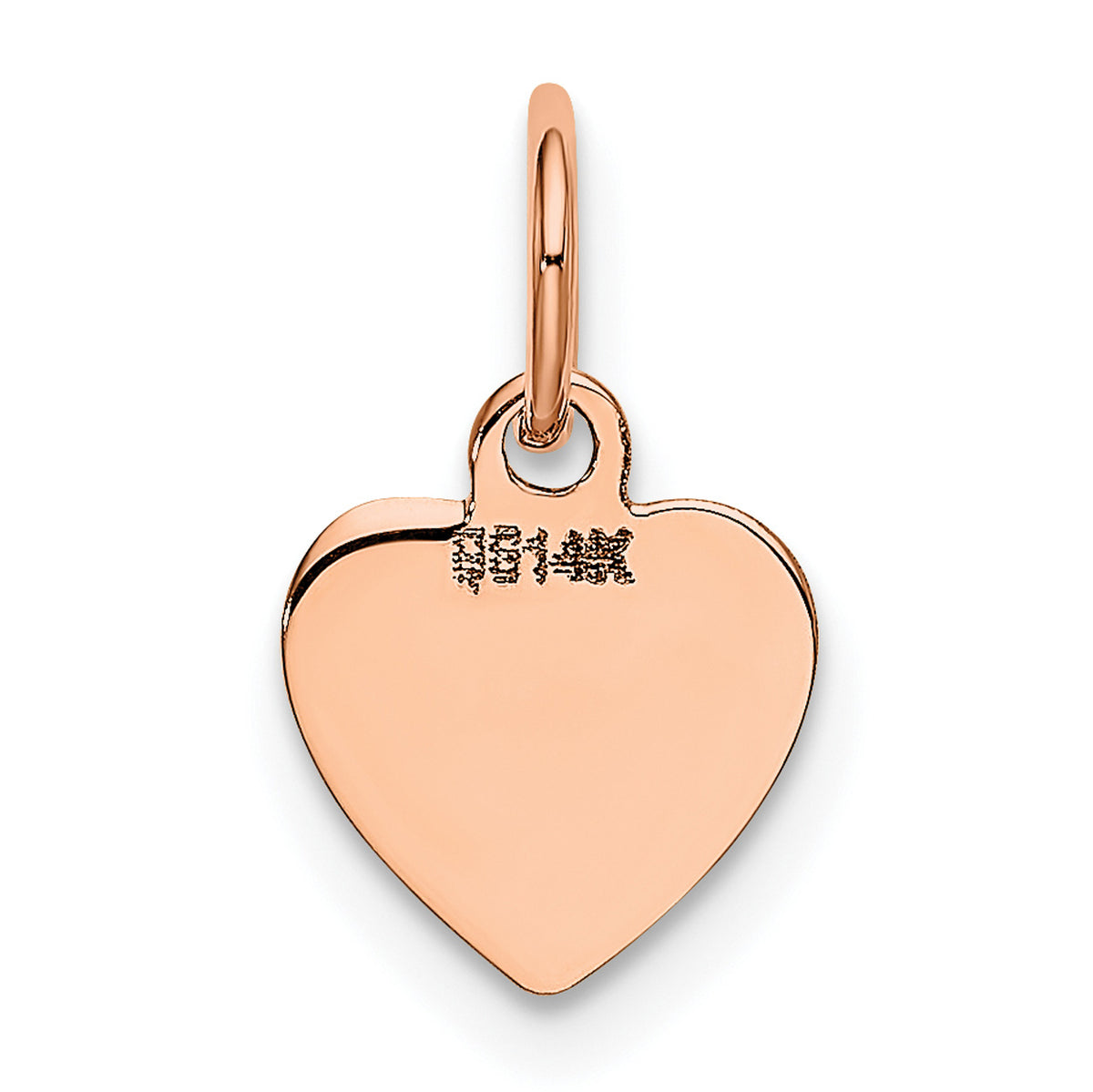 14K Rose Gold Heart Shaped Disc Pendant Charm H96803