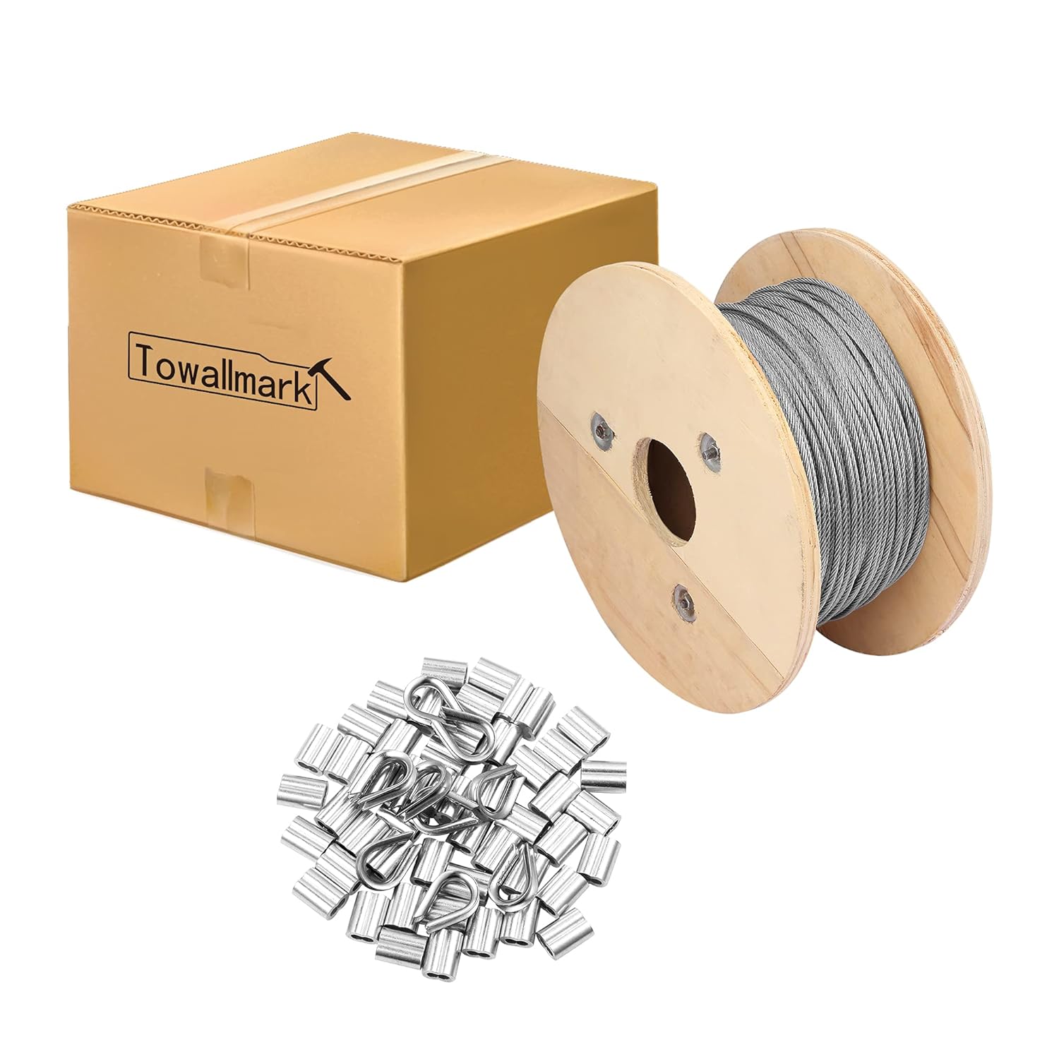 1/8 Stainless Steel Cable Wire Rope, 400FT T316 7x7 Strand Core C373006