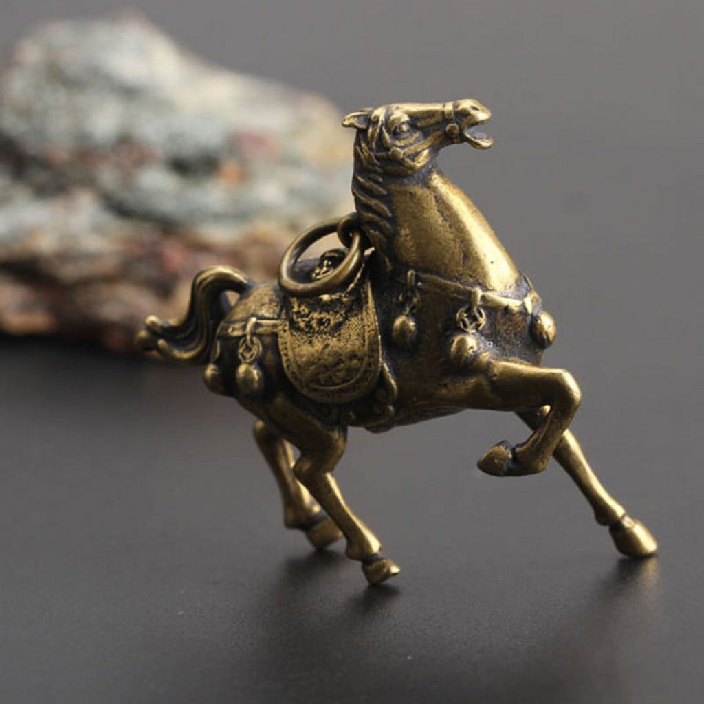Solid Copper Race Horse Miniature Figurines Desk Decor Ornament Handmade Crafts C3802