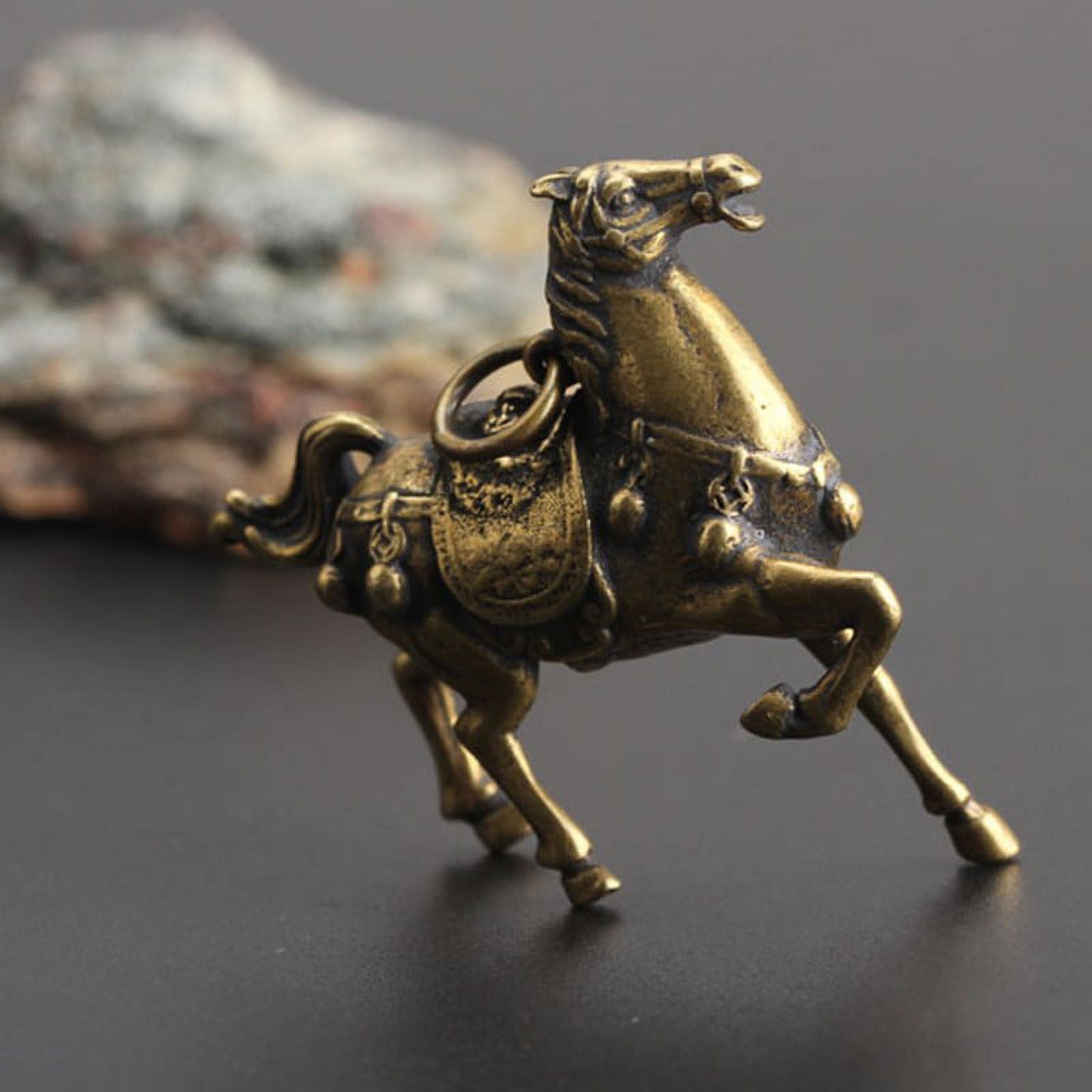 Solid Copper Race Horse Miniature Figurines Desk Decor Ornament Handmade Crafts C3802
