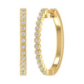 10K Yellow Gold Diamond Hoop Earrings V80543