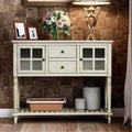 Farmhouse Wood/Glass Buffet Storage Cabinet Sideboard Console Table F6536