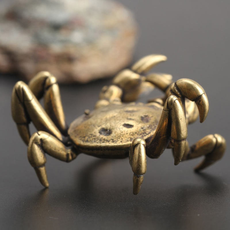 Solid Copper Crab Miniature Figurines V43504