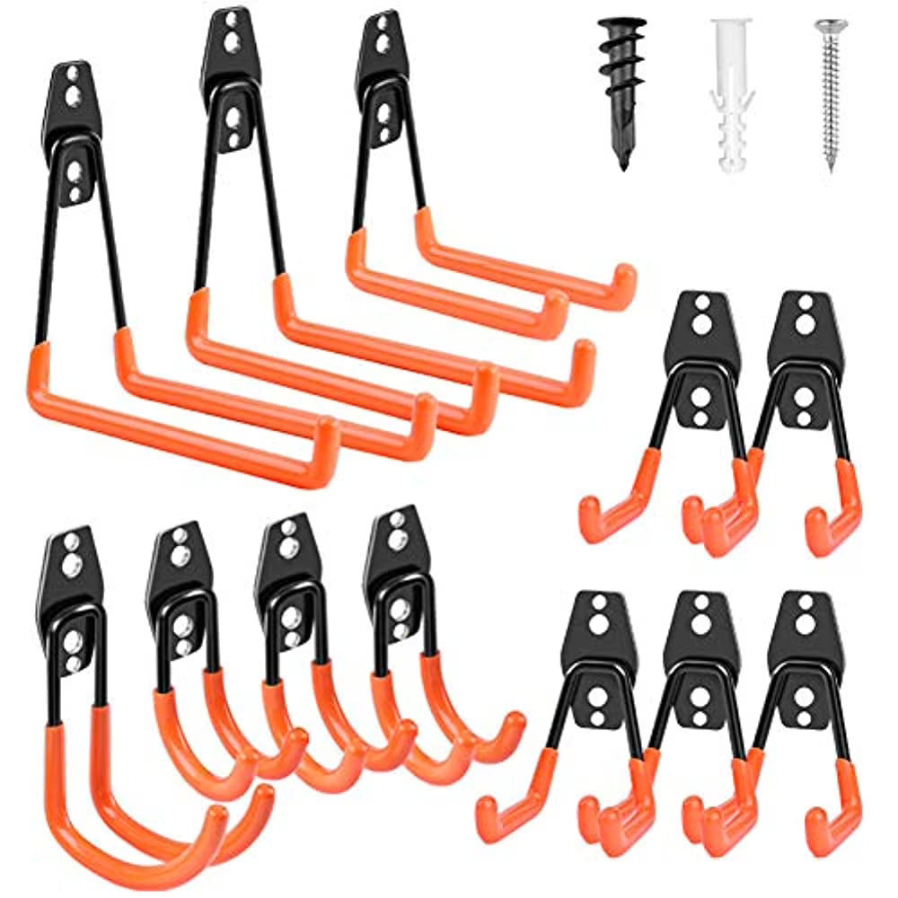 Heavy Duty Steel Garage Storage Hooks with Anti Slip Coating, 12 Pack J9080