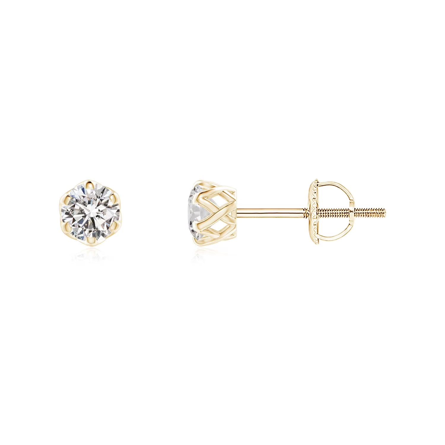 14K Yellow Gold Diamond Solitaire Stud Earrings G962821