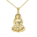 14K Yellow Gold Buddha Pendant Necklace S818564