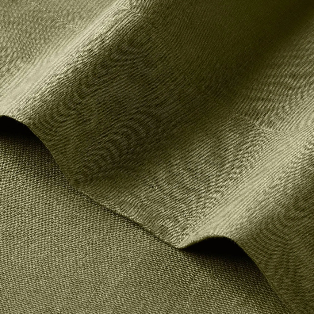 California King 100% Washed Hemp Solid Sheet Set Moss Green V499