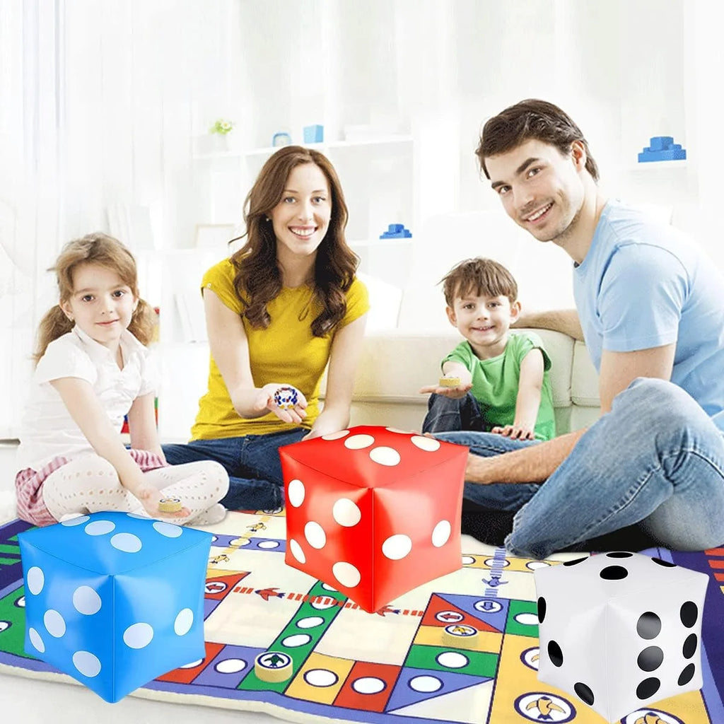 3 Pcs 11.8 inch Jumbo Inflatable Giant Dice (White+Blue+Red) L203