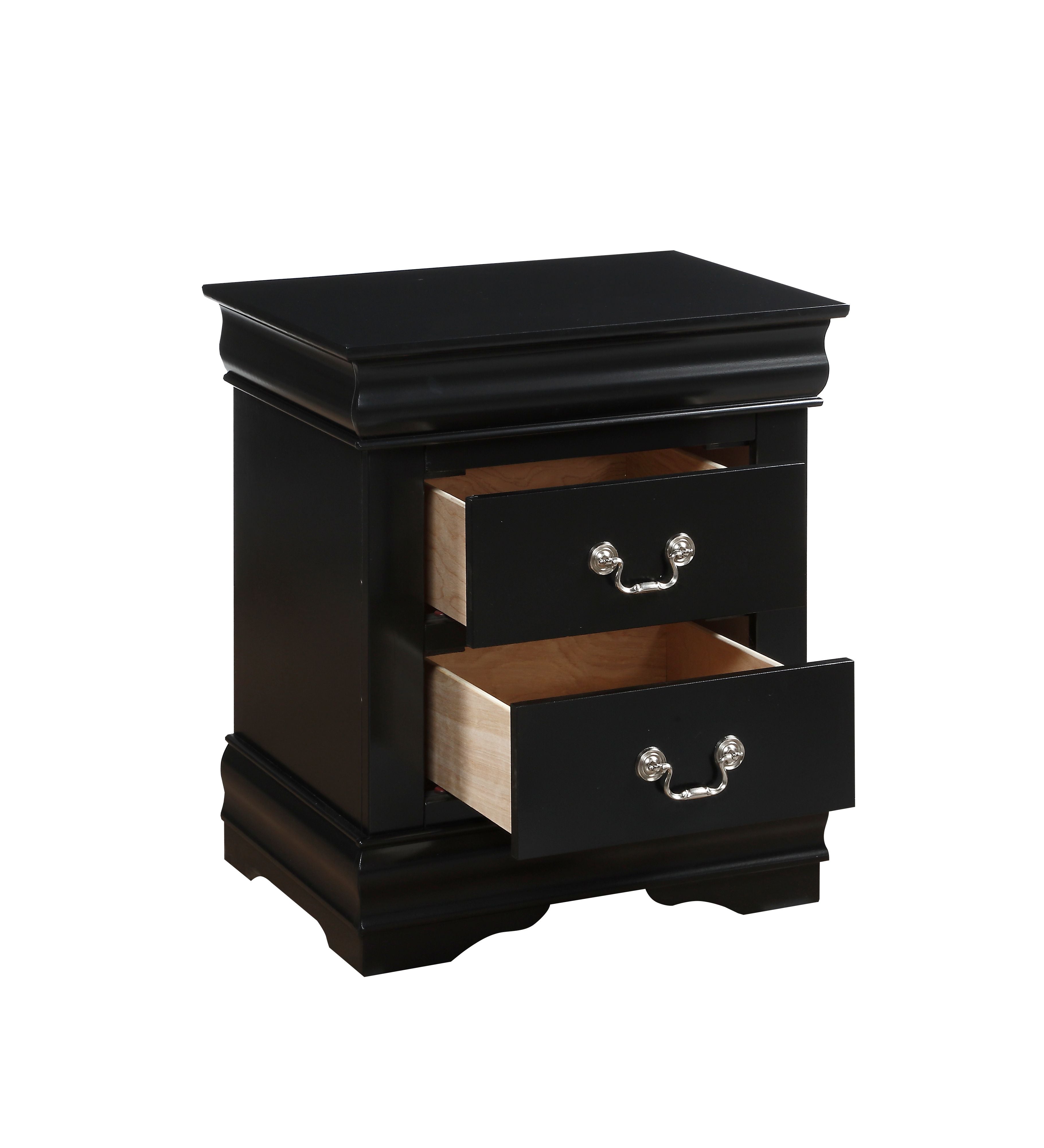 Vintage Wood Nightstand with Drawers F588