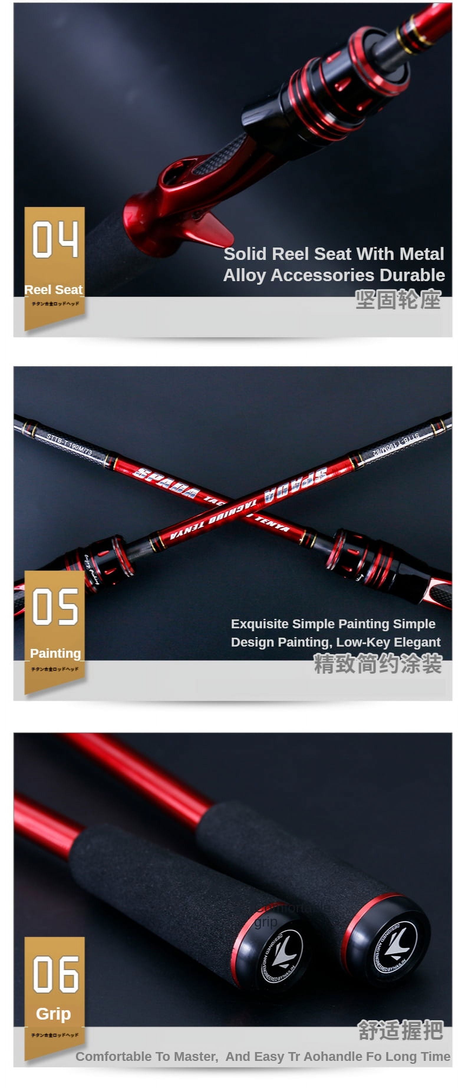 Spin Casting Rod Sea Fishing Rod Lure Rod Bait Casting Reel Set High Carbon 1.9m Surf Casting Rod S104831