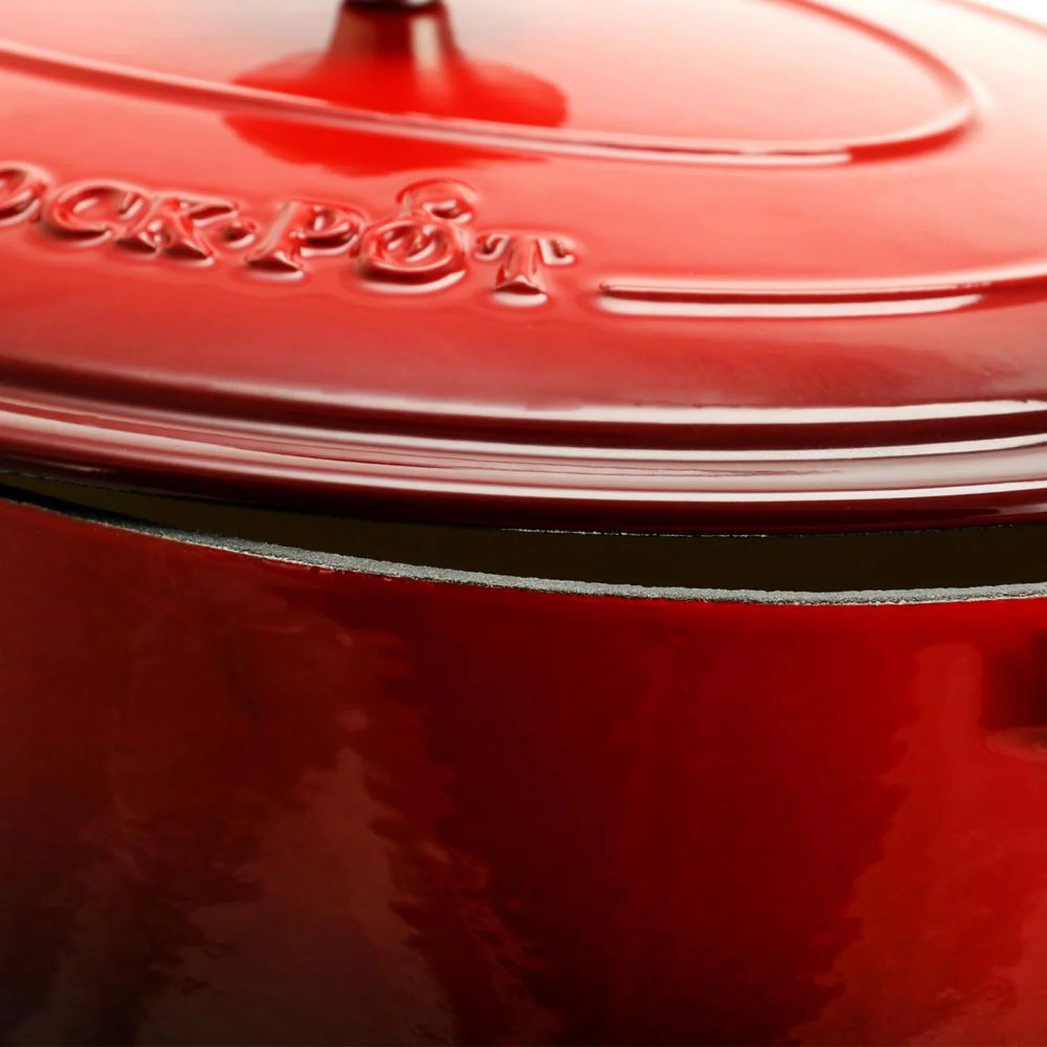 Red Enamel Cast Iron Covered Dutch Oven Slow Cooker Q1088