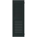 Dark Green Sapele Mahogany Louvered Shutters Pair D731
