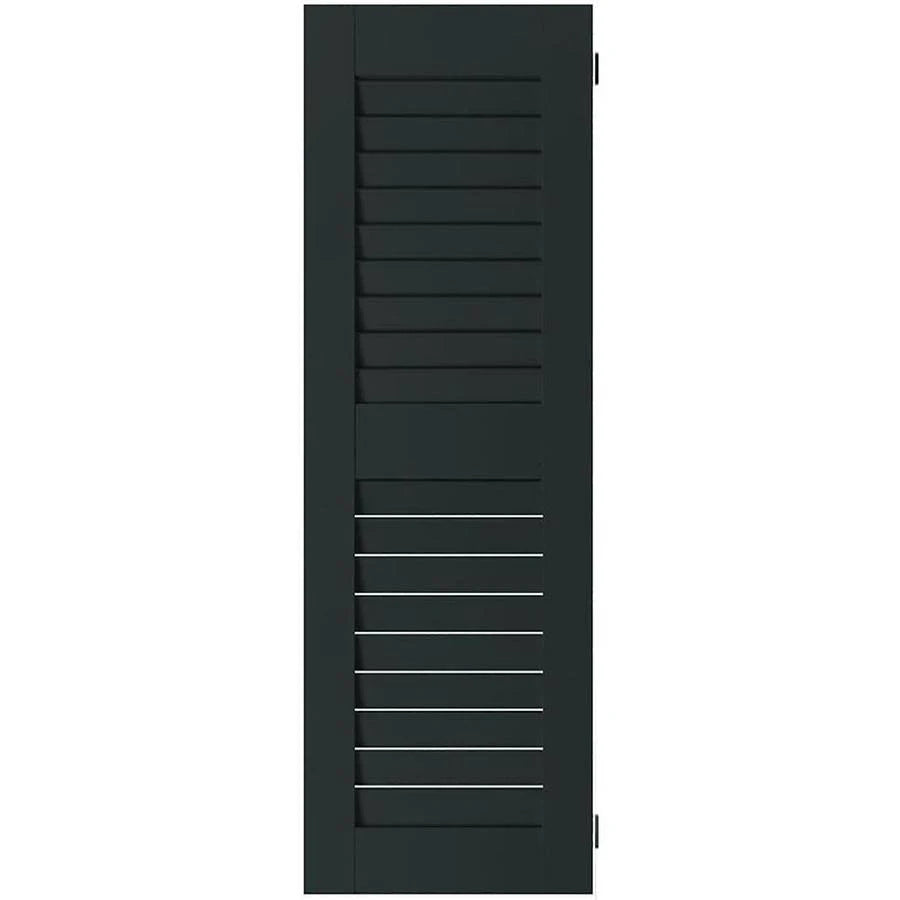 Dark Green Sapele Mahogany Louvered Shutters Pair D731