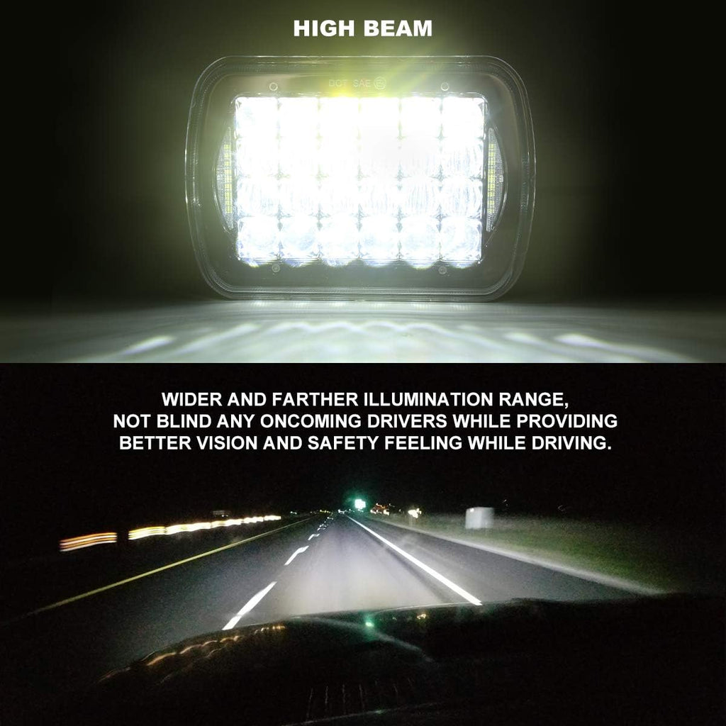 Black 5x7 inch LED Headlights Pack of 2 K867708