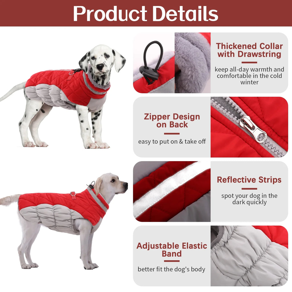 Red Reflective Dog Winter Coat P180