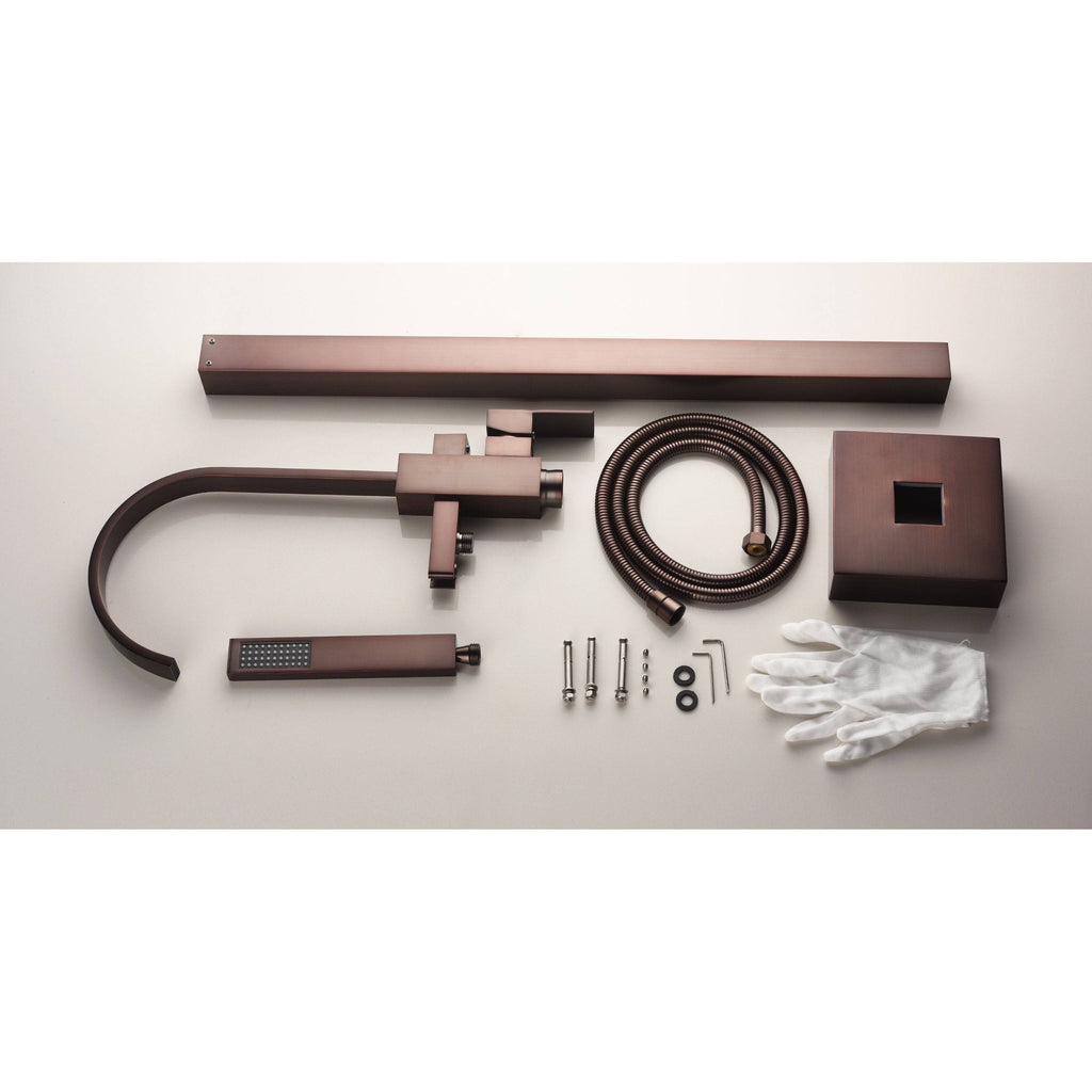 Oil Rubbed Bronze Gooseneck Tub Faucet with Hand Shower F1779