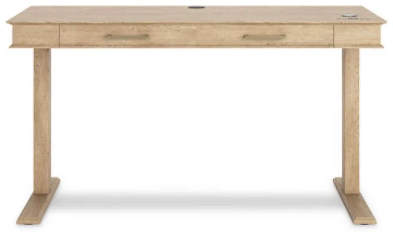 Light Brown Adjustable Height Desk with USB Ports & 2 Drawers T439823