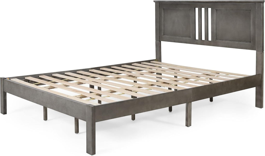 Gray Acacia Wood Queen Bed Platform M344907