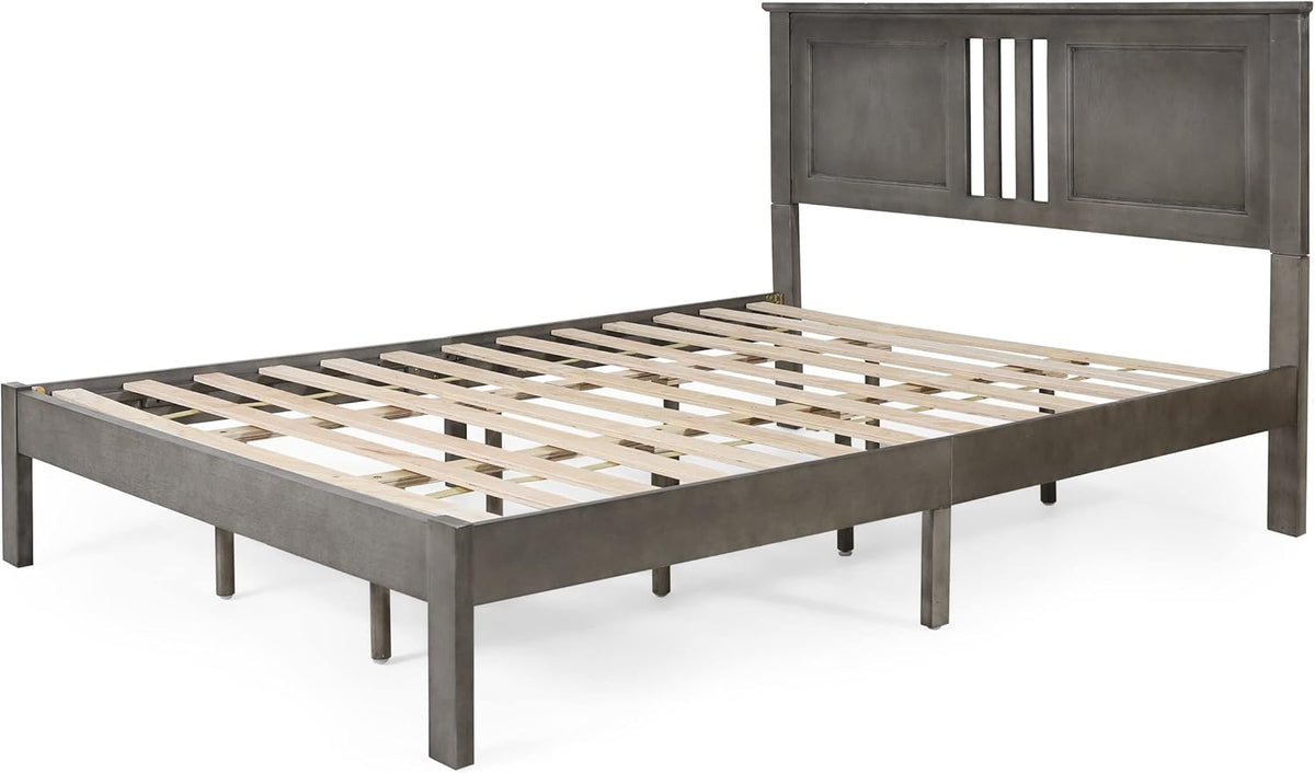 Gray Acacia Wood Queen Bed Platform M344907