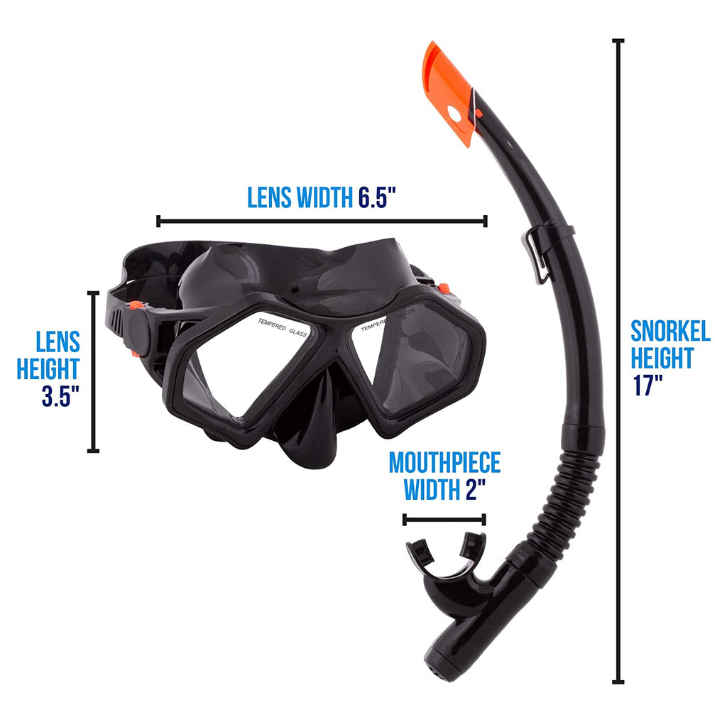 Semi-Dry Diving & Snorkel Set, Coral B1820