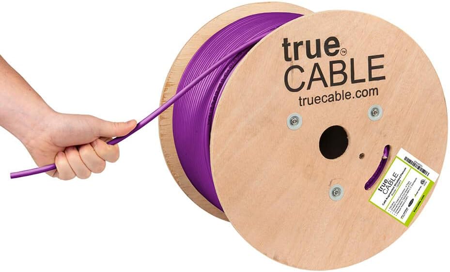 1000ft Purple 23AWG Solid Bare Copper Bulk Ethernet Cable E2650