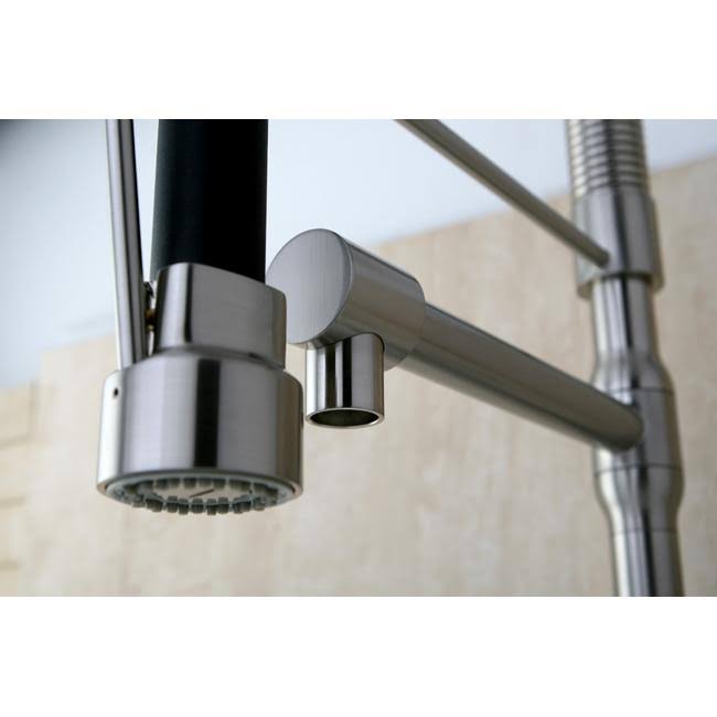 Satin Nickel Single Handle Pull-Down Kitchen Faucet D886