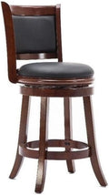 Mid-Century Wood Swivel Stool in Cherry/Black C823