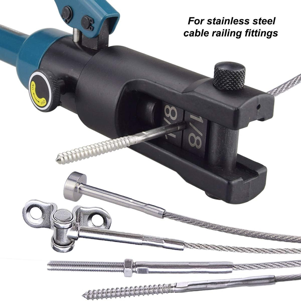 Wire Railing Crimper for 1/8, 3/16 Stainless Steel Cable Railing Hardware Kit Q95753