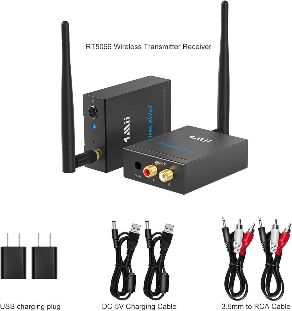 2.4GHz Wireless Audio Transmitter Receiver RCA 320ft Pack of 2 Z149126