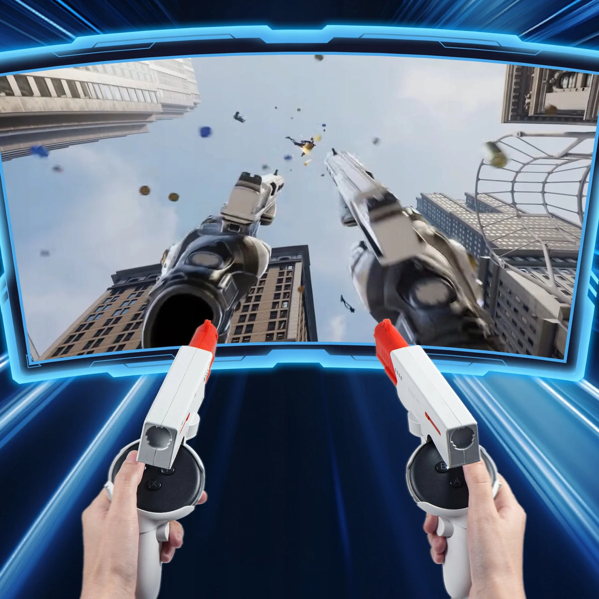 Orange & White Gun Stock for Meta Quest 3 J638