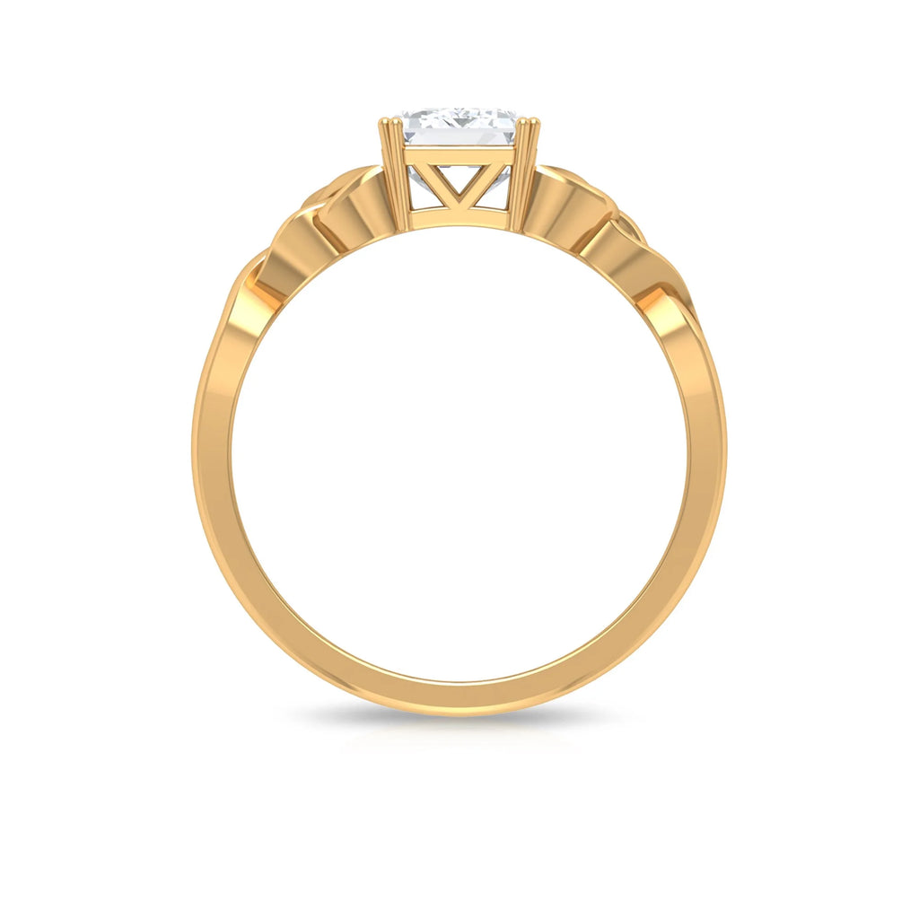 14K Yellow Gold Moissanite Engagement Ring S414