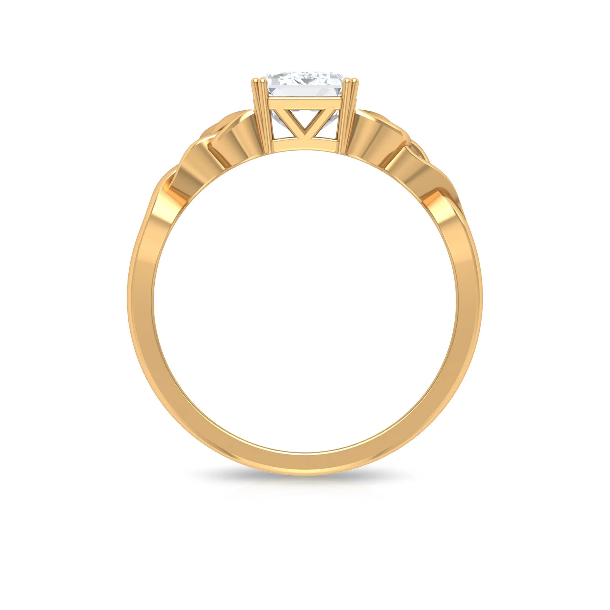 14K Yellow Gold Moissanite Engagement Ring S414