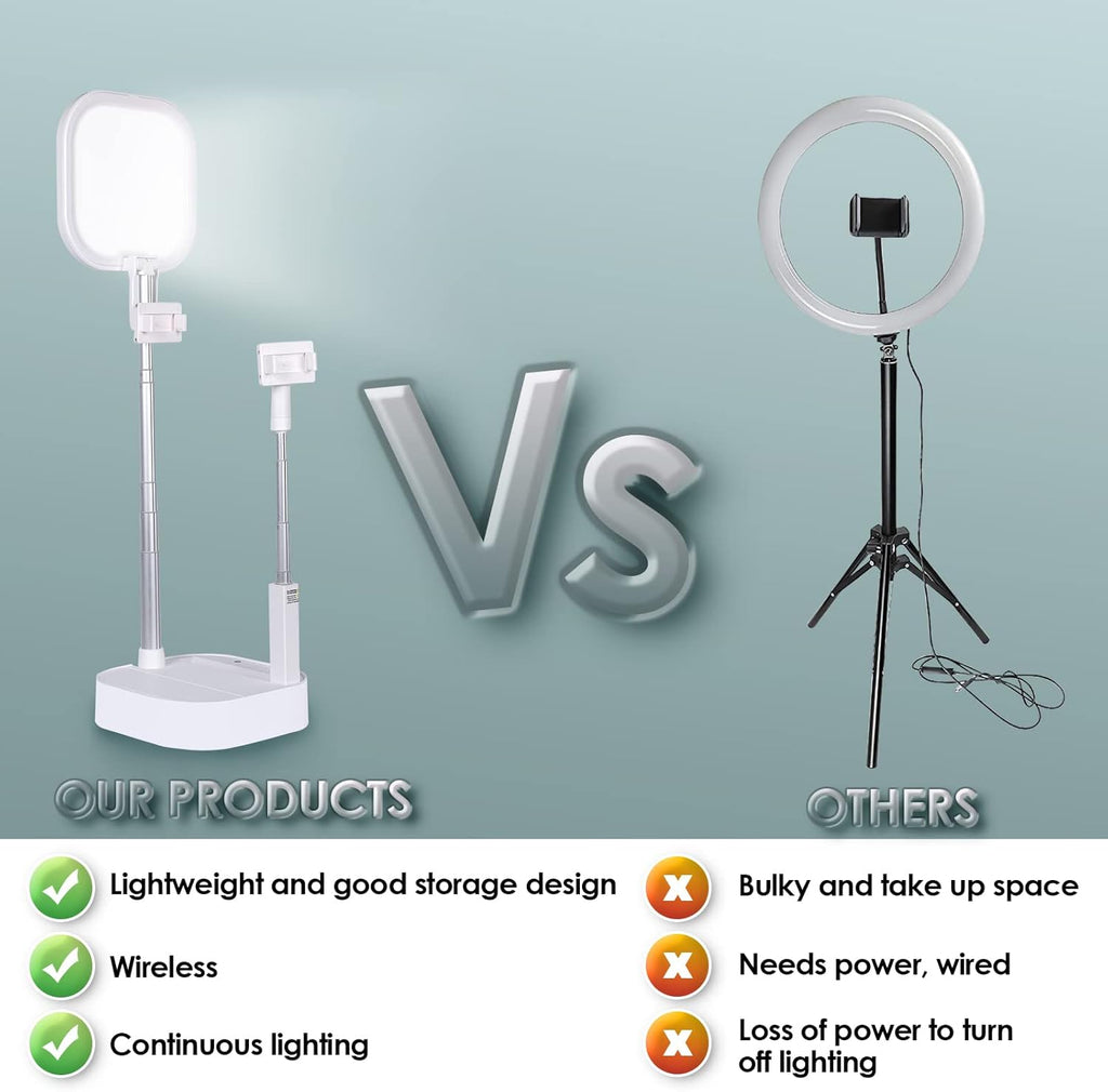 Rechargeable Wireless Foldable Phone Stand with LED Light, Pack of 2 L297