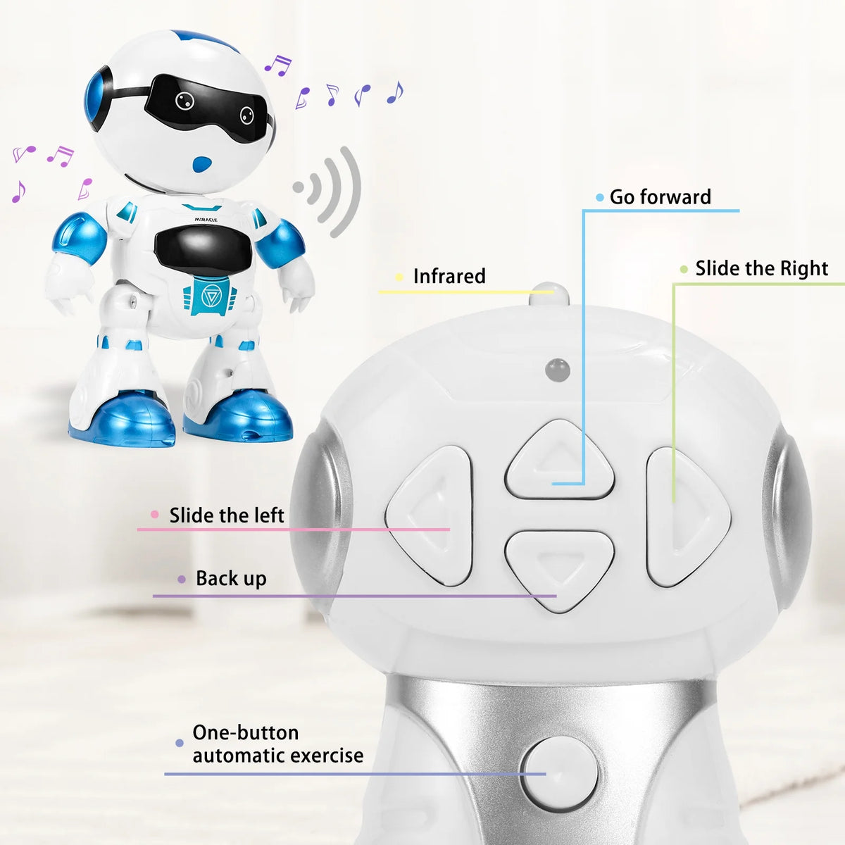 Blue Smart Robot Toys with Sound LED Eyes U8130