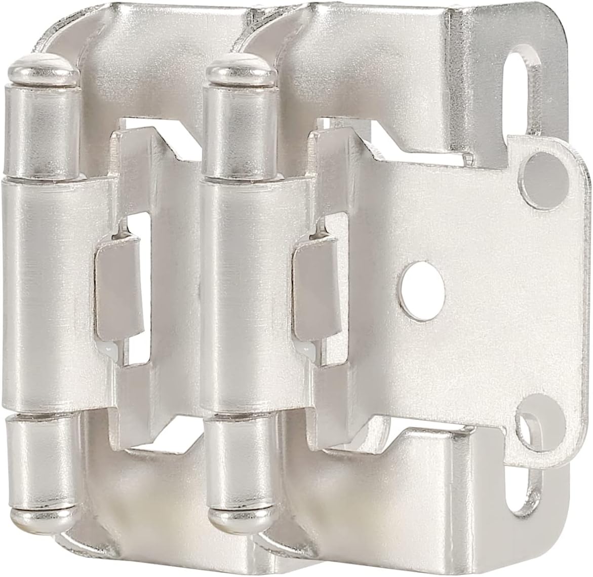 20 Pack 1/2” Self Closing Brushed Nickel Semi Wrap Cabinet Hinges C8274