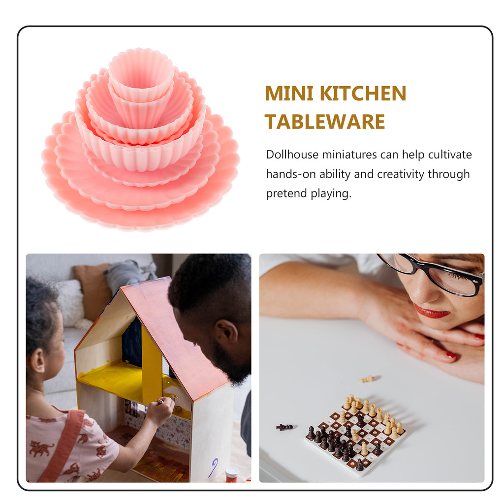 8 Pcs Dollhouse Toy Set Mini Kitchen Accessories Tiny Children’s Toys Room Model Miniature Cooking S42410