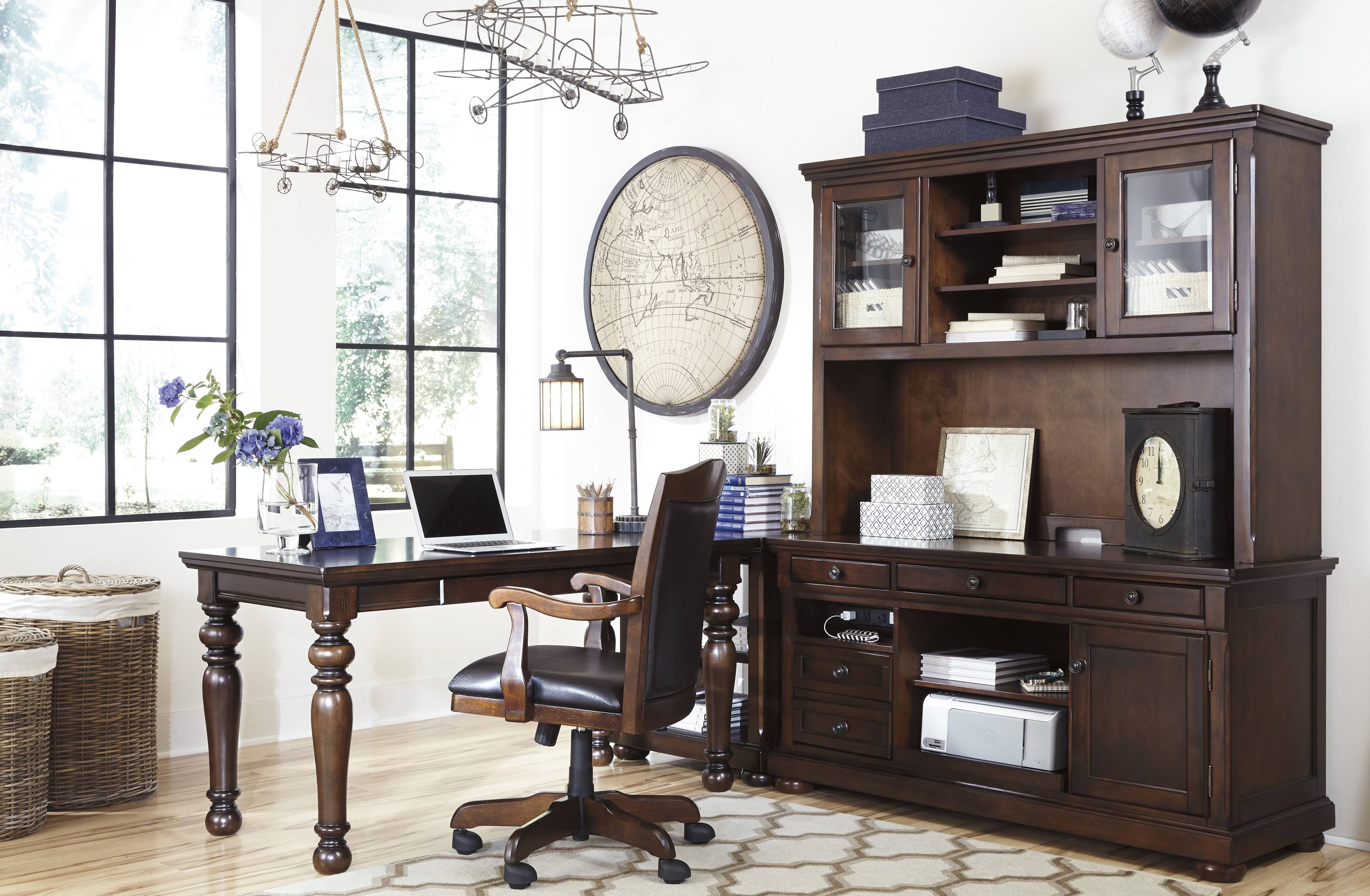 Brown Swivel Desk Chair Y219