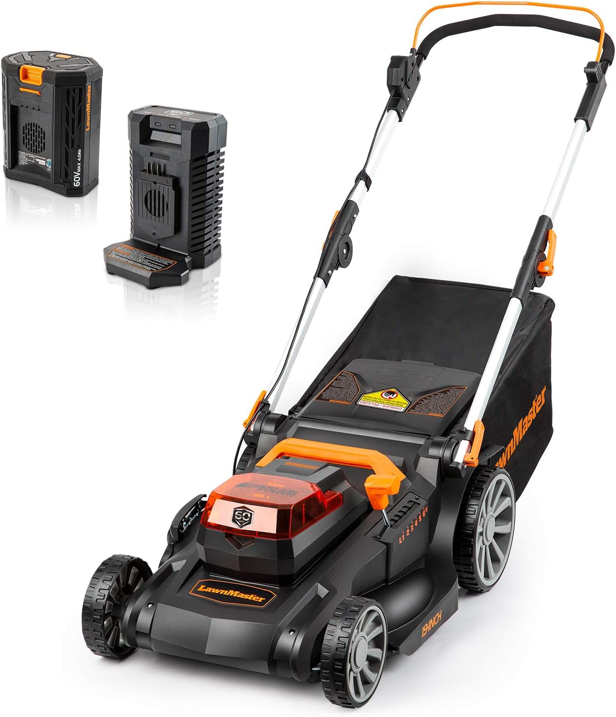 Cordless 21-Inch Brushless Push Lawn Mower 60V Max with 4.0Ah Battery & Fast Charger Z471