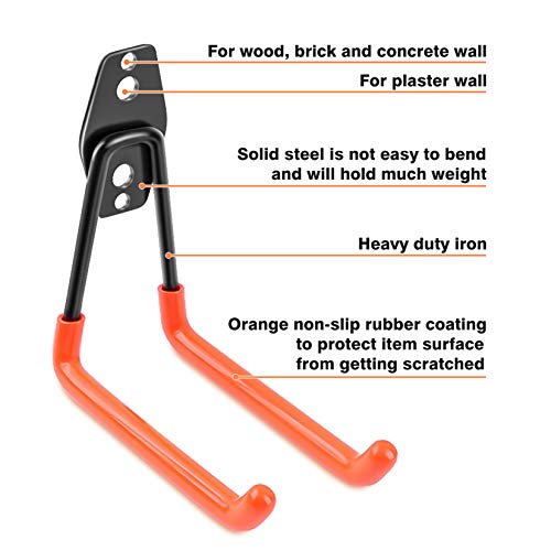 Heavy Duty Steel Garage Storage Hooks with Anti Slip Coating, 12 Pack J9080