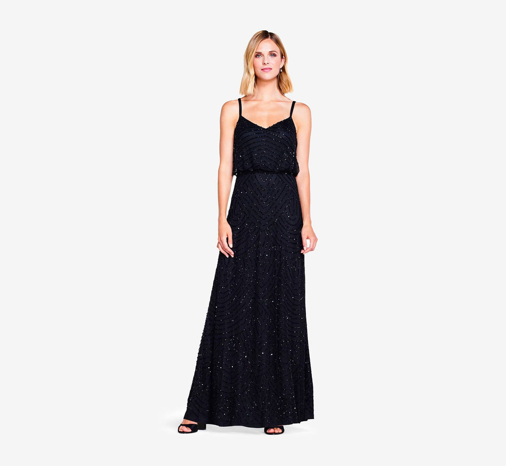 Black Beaded Gown E6695