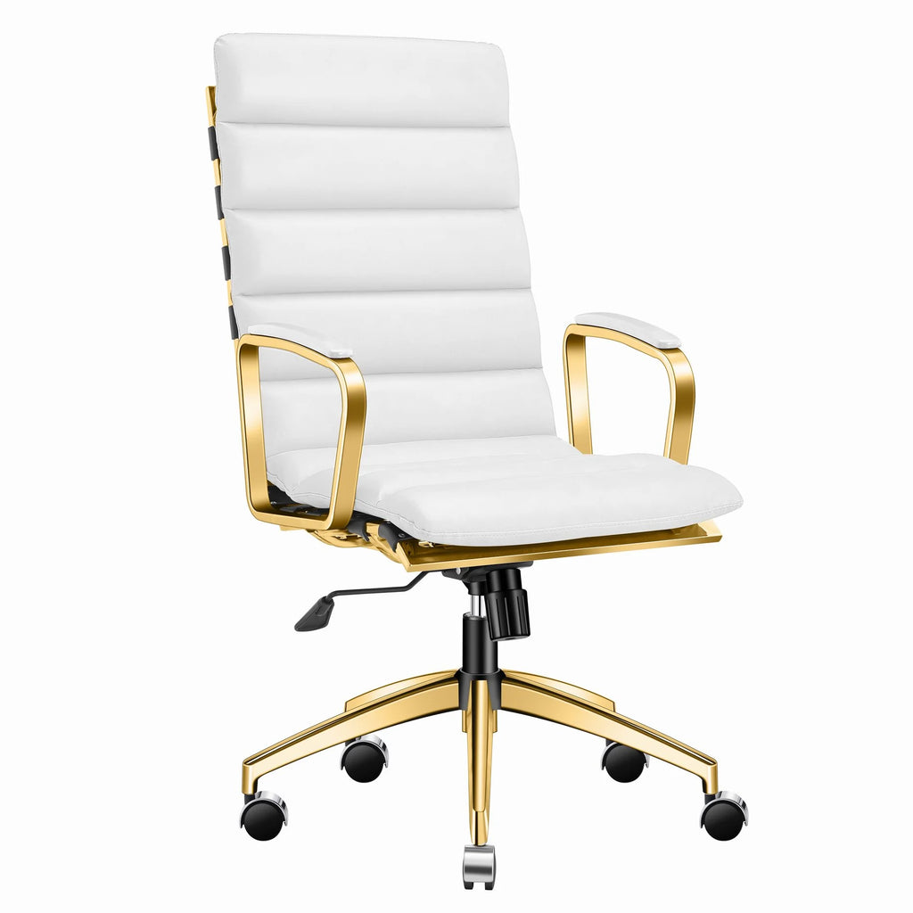 High Back Executive Office Chair with Armrest Adjustable Swivel Chair in Vegan Leather Z654542