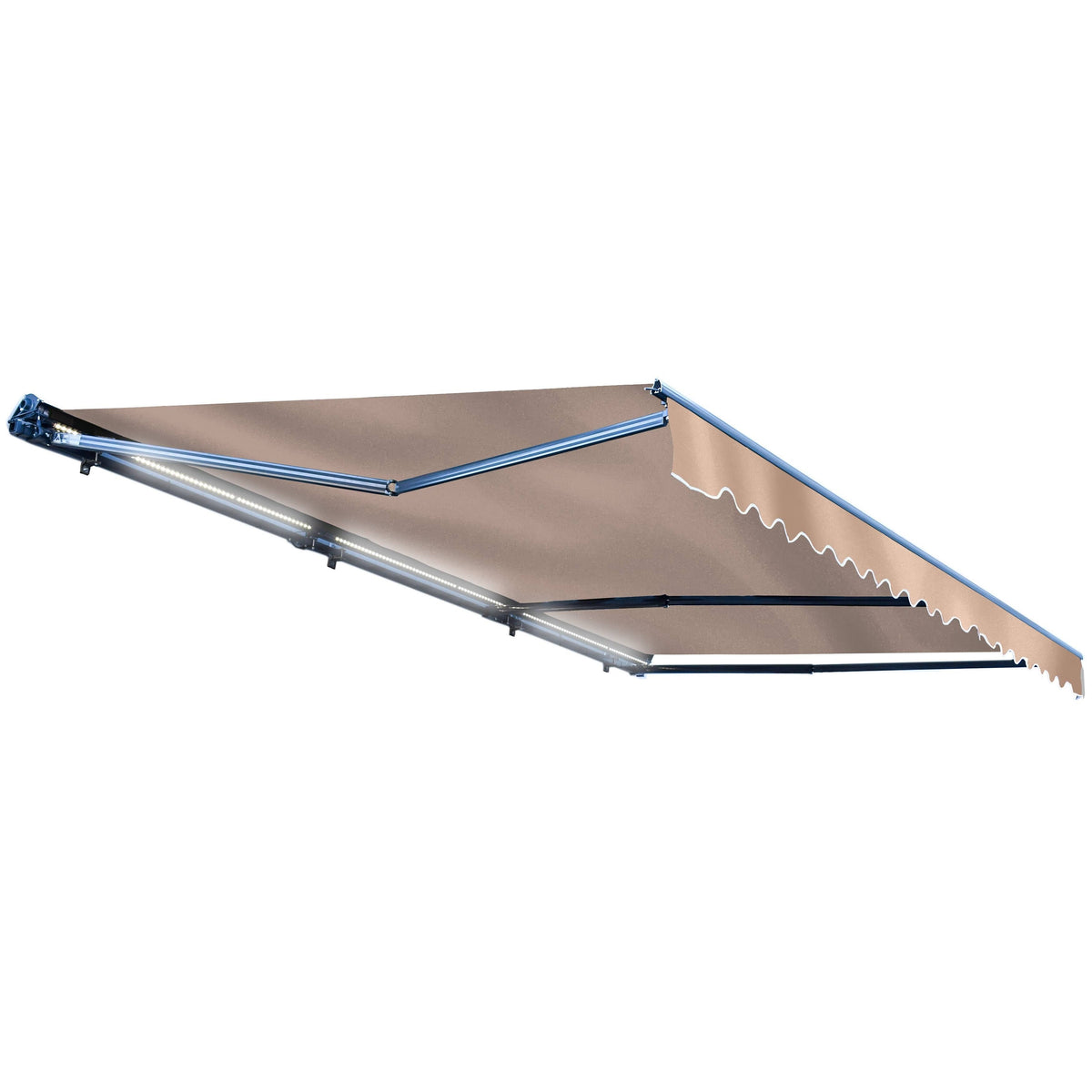 Motorized LED Half Cassette Retractable Awning 10 x 8 Feet, Sand S649