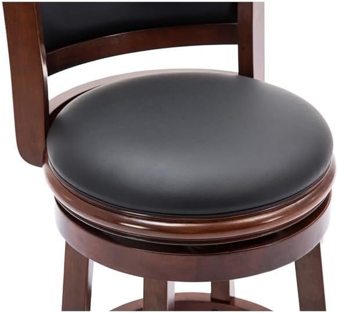 Mid-Century Wood Swivel Stool in Cherry/Black C823