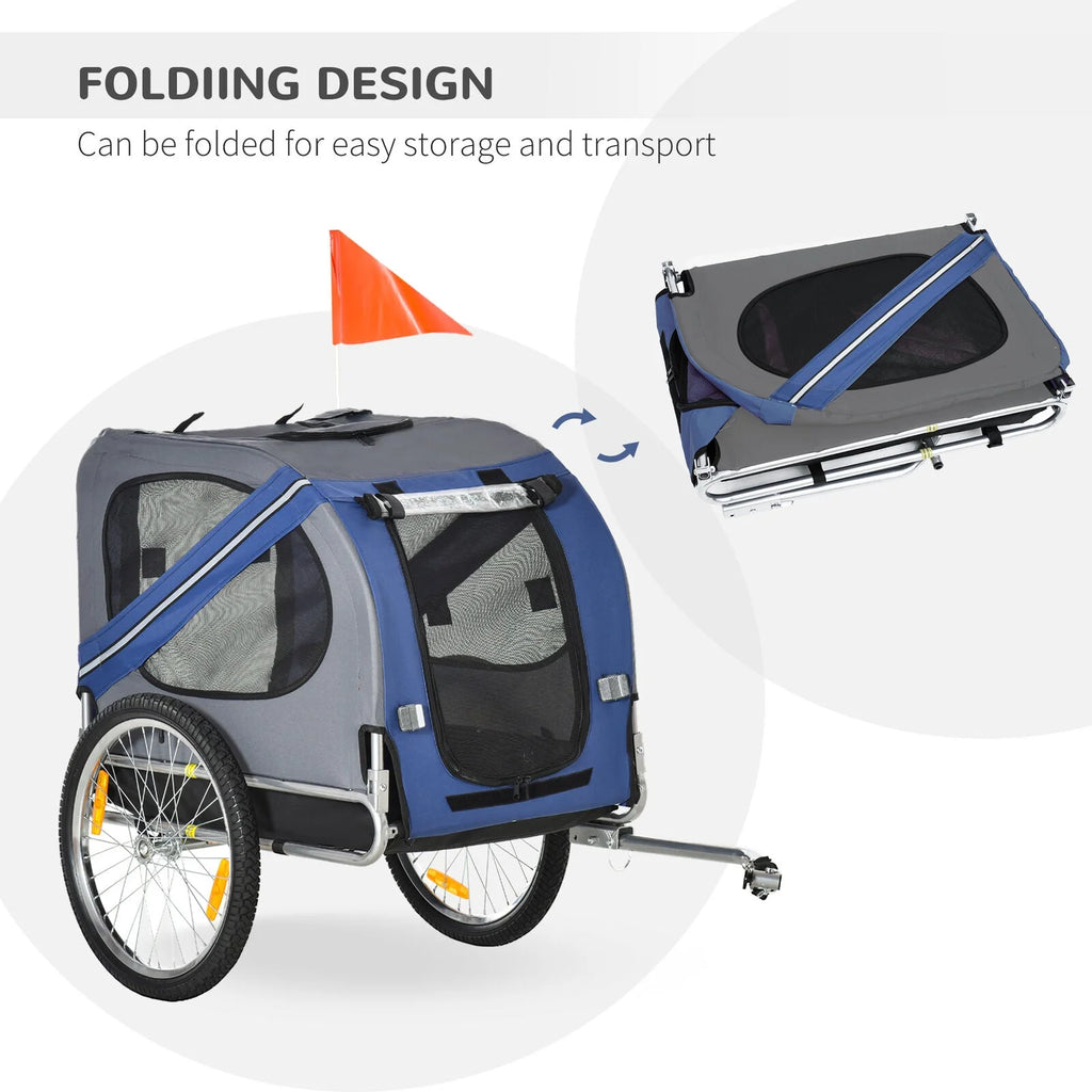 Bike Trailer & Wagon Jogger for Dogs and Pets with 3 Entrances Large Wheels & Mesh Screen O793096