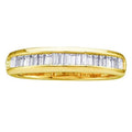 14K Yellow Gold Baguette Diamond Wedding Band F275