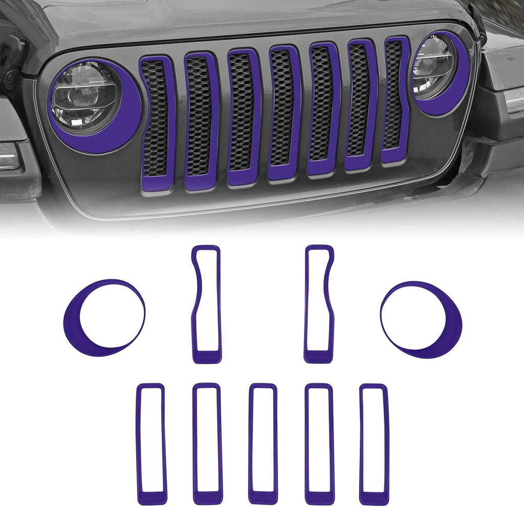 Matte Black Mesh Grille Insert and Headlight Turn Light Cover Trim Pack of 2 S818