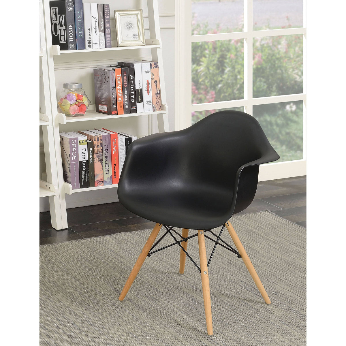 Dark Brown Plastic Dining Chairs (Set of 2) A63992