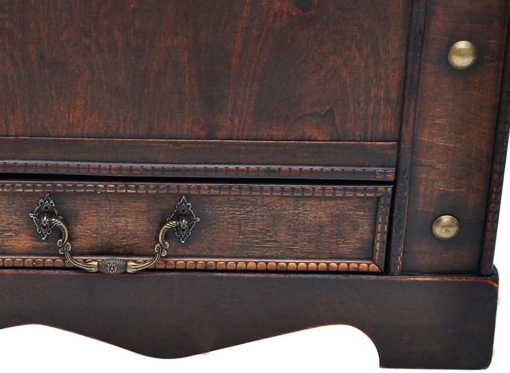 Vintage Wooden Treasure Chest Storage Trunk with 2 Drawers Y30634