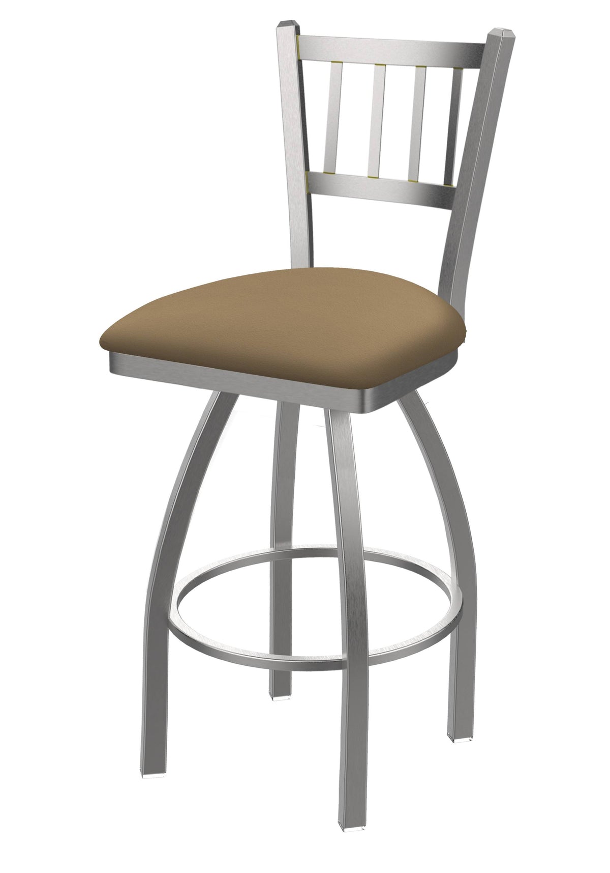 25-inch Swivel Counter Stool with Stainless Finish and Canter Sand Seat L3007
