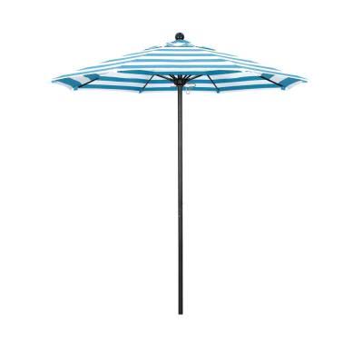7.5 ft. Stone Black Aluminum Patio Umbrella with Fiberglass Ribs X78776